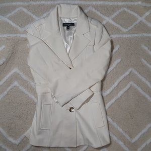 Cache Contour Collection Women's White Belted Trench Coat Size Medium